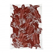 Linen Tea Towel - Bottle Brush Red Clay